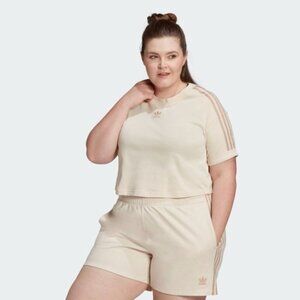 Adidas 100% Cotton Short Sleeve Crop Top Linen Color Women's Size US 3X